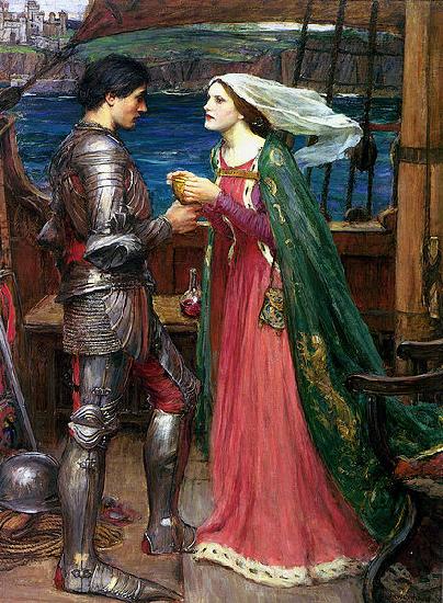 John William Waterhouse Tristan and Isolde with the Potion Germany oil painting art